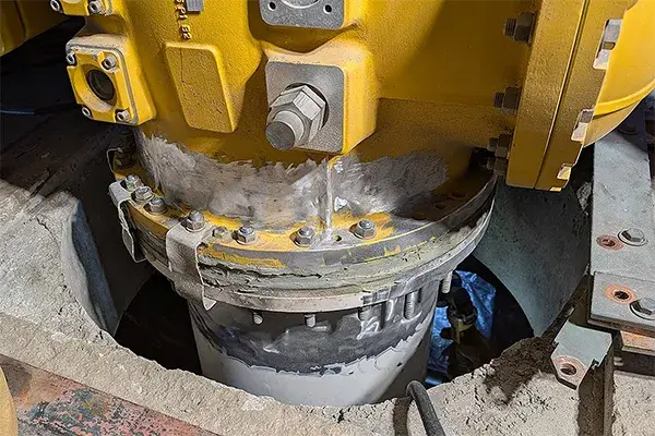sf6 gas leak from area of failed caulk repair