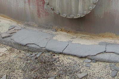 Cracked Tank Base Concrete